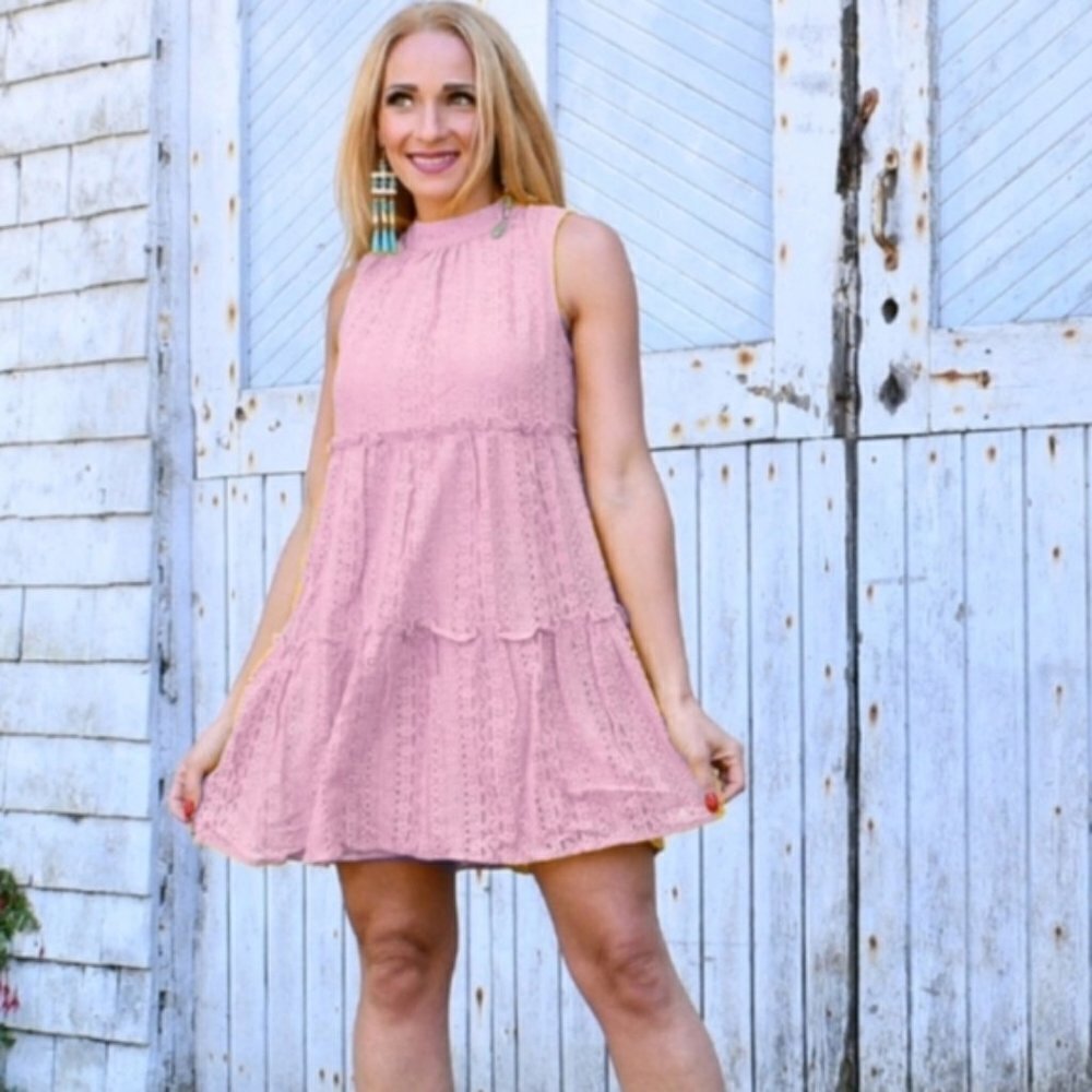 BABYDOLL Lace Dress - Pink - Picture 2 of 4